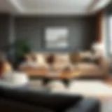 Stylish modern end table in a contemporary living room setting