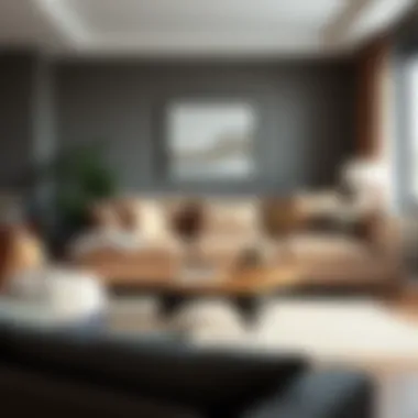 Stylish modern end table in a contemporary living room setting