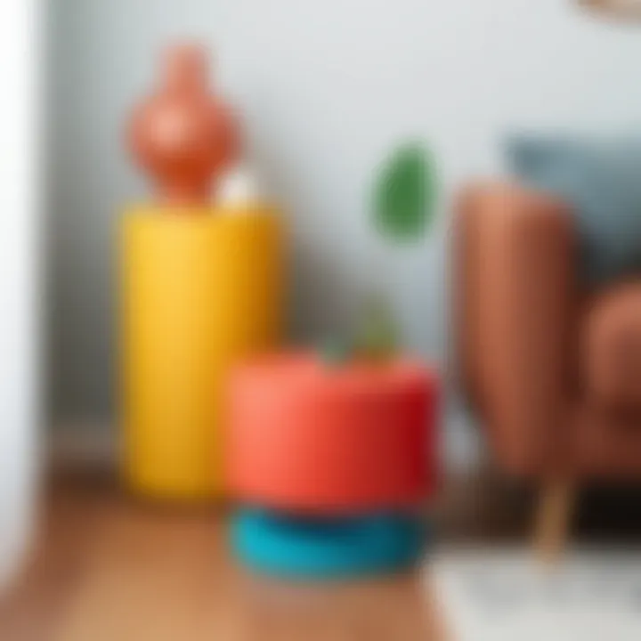 Trendy end table showcasing current design trends and colors