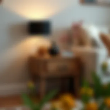 Elegant wooden end table with decorative elements