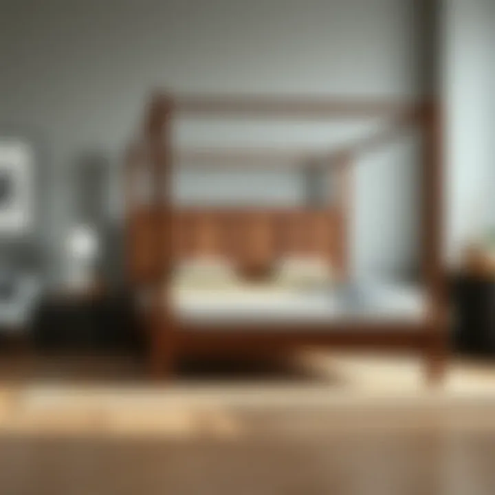 Elegant wooden bed frame showcasing craftsmanship