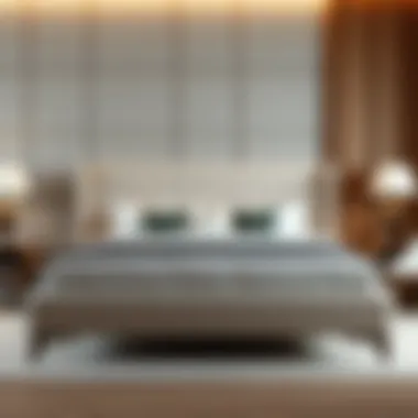 Stylish upholstered bed frame with modern design