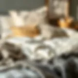 Cozy bedding arrangement showcasing various textures and colors
