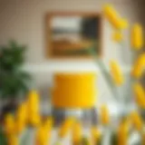 Elegant yellow velvet dining chair in modern setting