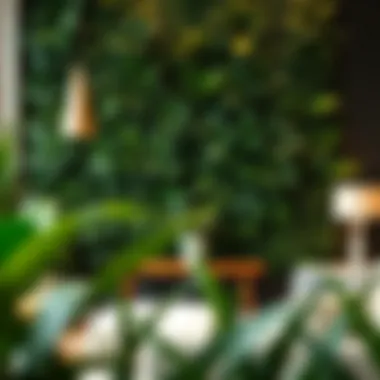 Lush artificial wall greenery creating an inviting atmosphere