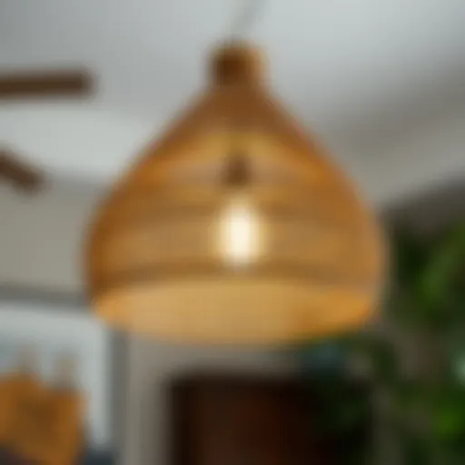 Elegant bamboo pendant light showcasing intricate design