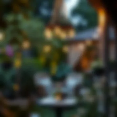 Creating Magical Garden Evenings Battery operated chandelier installed in a garden, enhancing the nighttime ambiance