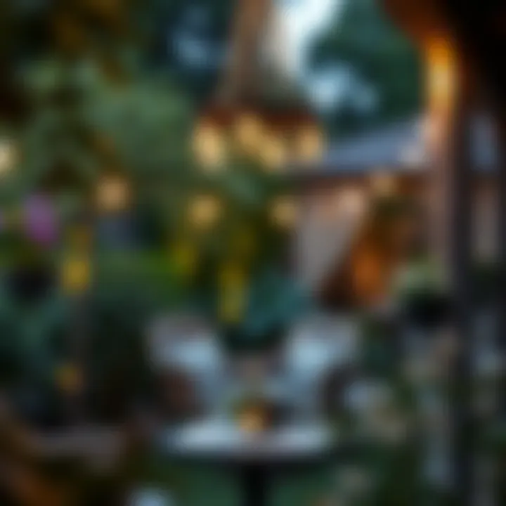 Creating Magical Garden Evenings Battery operated chandelier installed in a garden, enhancing the nighttime ambiance