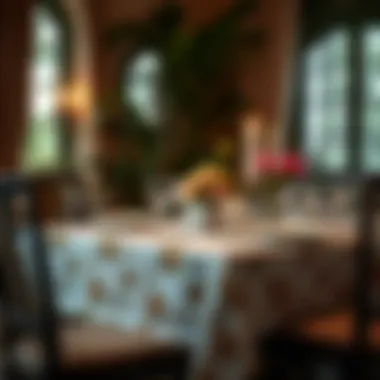 Beautifully designed table linens with floral patterns