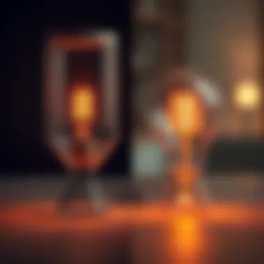 Comparison of LED screw lights and traditional incandescent bulbs side by side