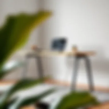 Modern Metal Frame Desk Modern metal frame desk with ample workspace