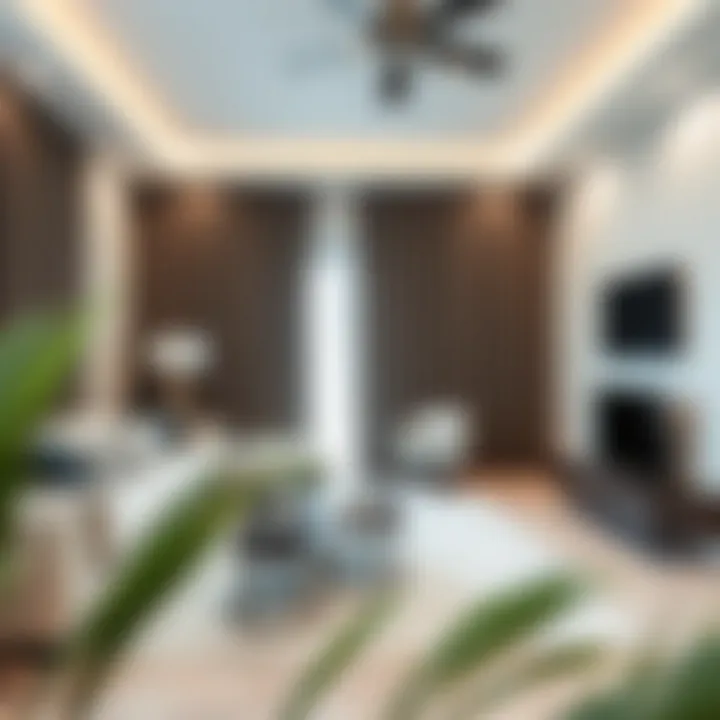 Elegant living room showcasing blackout curtains