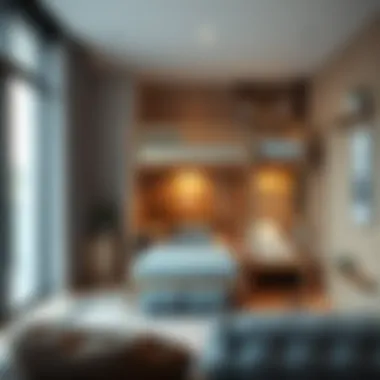 A Modern Bunk Bed Design with Desk Stylish bunk bed with integrated desk in a modern bedroom