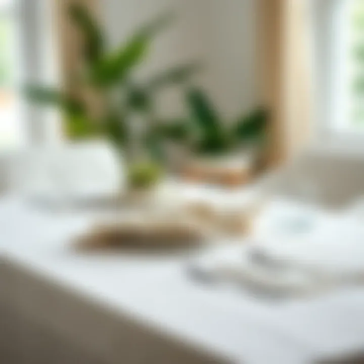 Casual dining setup with practical table linens