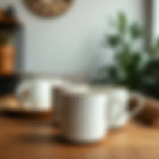 The Aesthetic Appeal of Plain Coffee Mugs Elegant plain coffee mugs displayed on a rustic wooden table