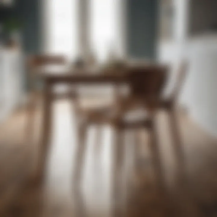 Elegant wooden dining chairs around a modern kitchen table