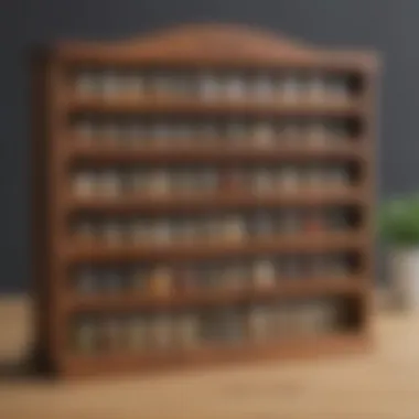 Wooden spice rack with assorted jars