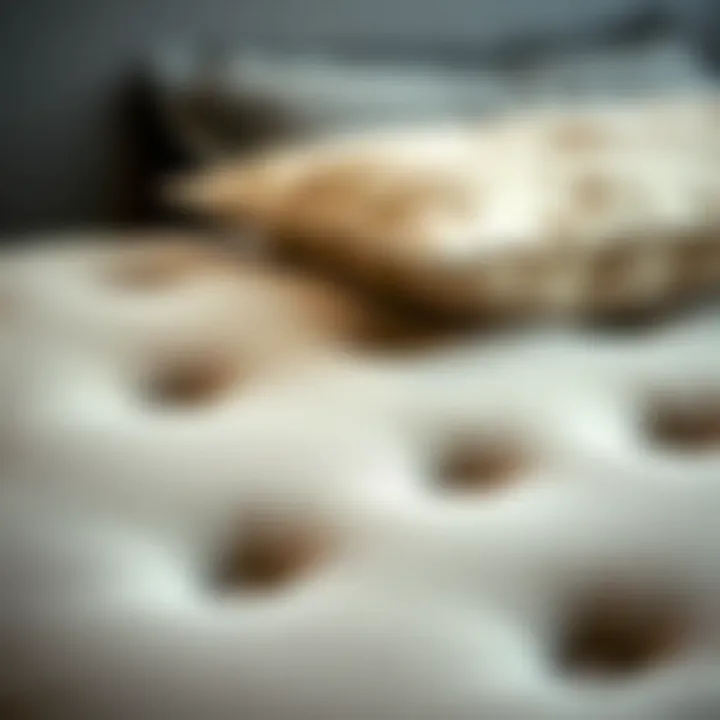 Close-up of diverse futon materials and textures