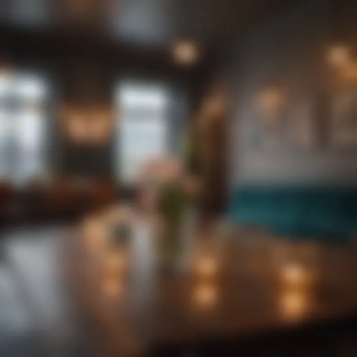 Elegant indoor decor featuring colored bistro lights