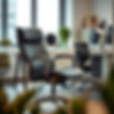 A stylish office chair in a modern workspace setting
