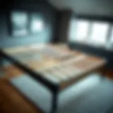 Detailed view of a 14-inch full size bed frame showcasing its structure