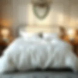 Luxurious white duvet cover on a queen-sized bed