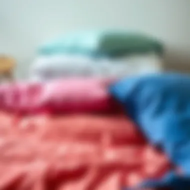 Stylish Cotton Collection Colorful array of stylish cotton bedsheets arranged for aesthetic appeal