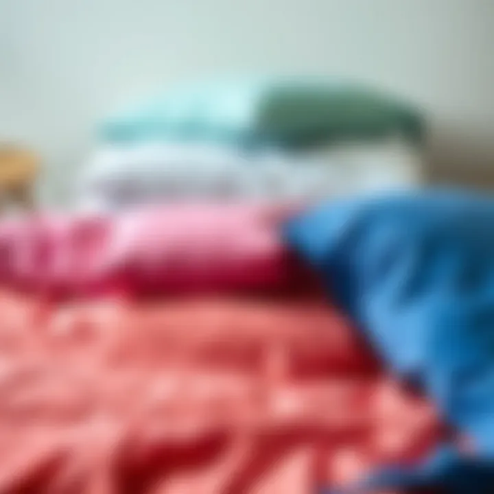 Stylish Cotton Collection Colorful array of stylish cotton bedsheets arranged for aesthetic appeal