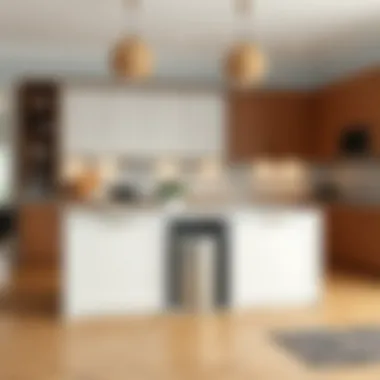 Elegance and Functionality in Kitchen Island Design Contemporary kitchen with elegant island and concealed waste bin