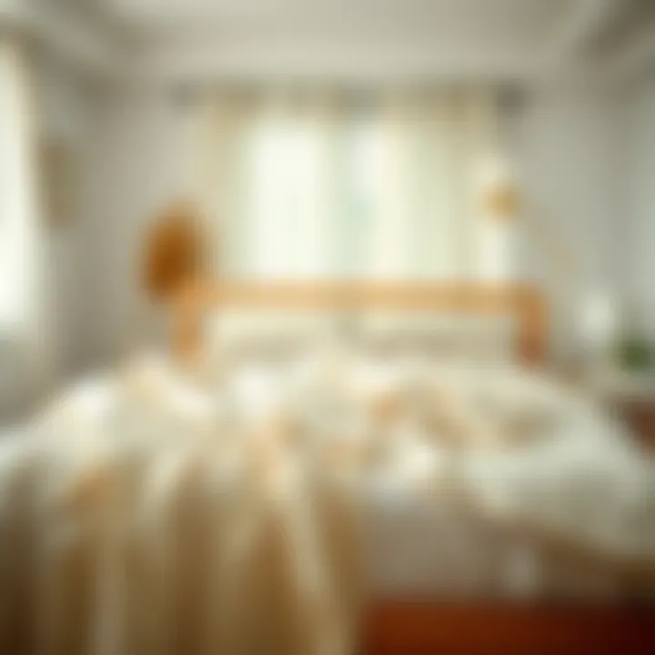 A serene bedroom setting featuring cotton muslin blankets on a neatly made bed, highlighting their aesthetic appeal.