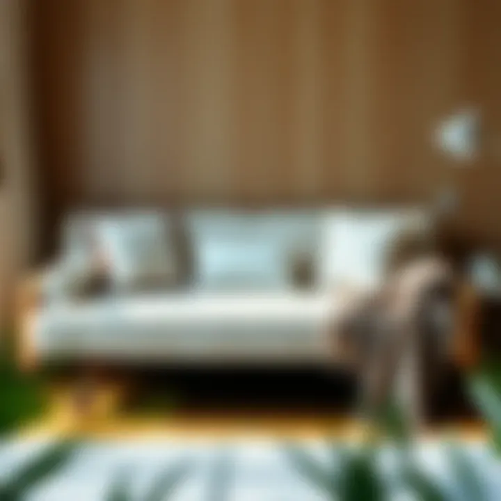 Cozy futon bed arrangement with decorative pillows