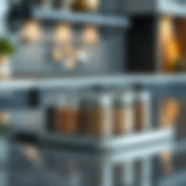 Innovative Magnetic Spice Storage Modern magnetic spice containers on a metallic surface