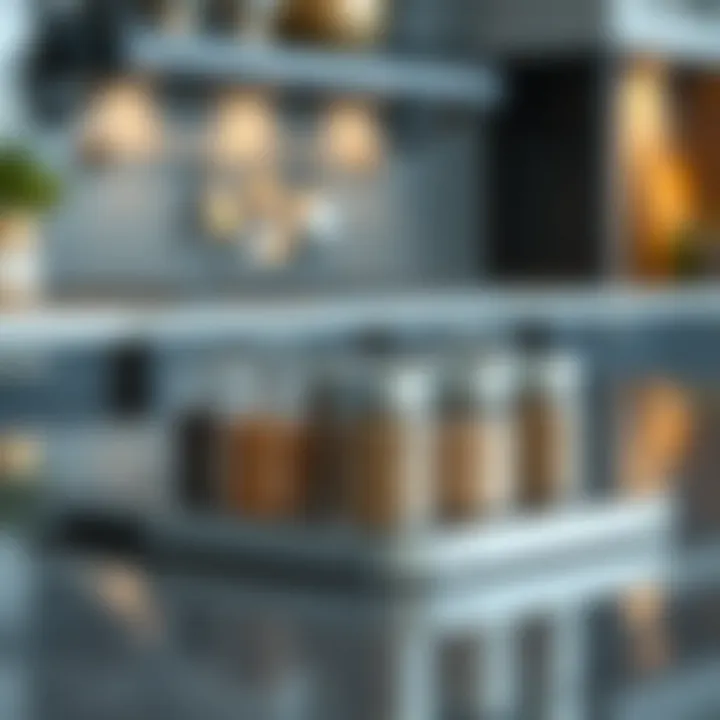 Innovative Magnetic Spice Storage Modern magnetic spice containers on a metallic surface