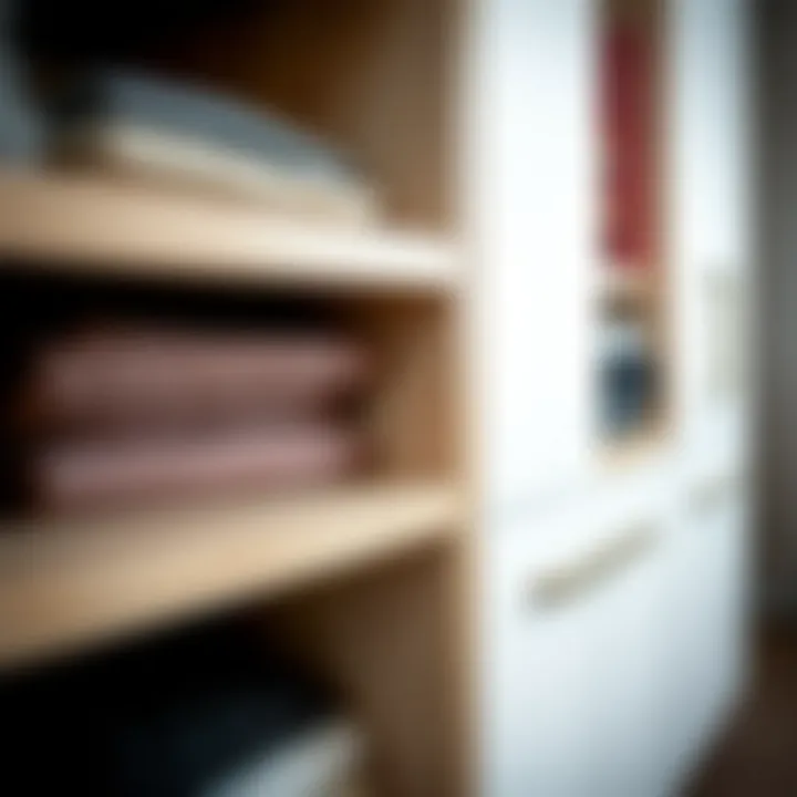 Close-up of materials used in cubby storage