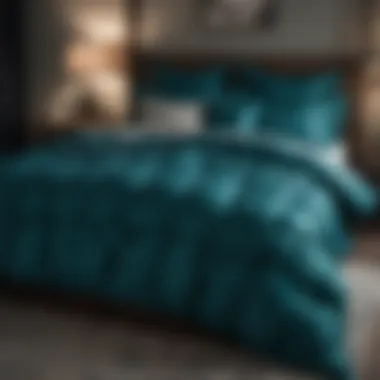 Dark Teal Comforter and Complementary Pillows Combination of dark teal comforter with complementary pillow designs