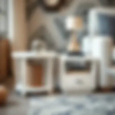 Variety of design styles for white end tables with drawers