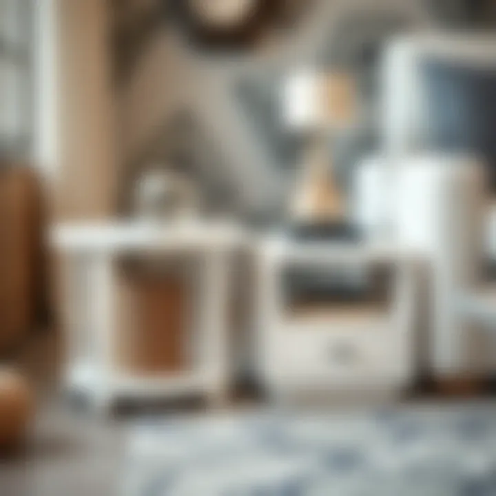 Variety of design styles for white end tables with drawers