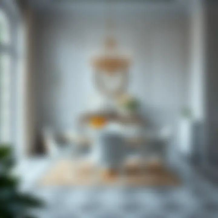 Elegant light-colored dining room setup