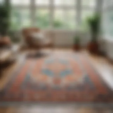 Stylish sun room showcasing modern rug designs