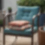 Stylish outdoor chair cushions arranged on a patio