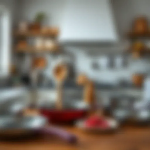 A well-organized kitchen showcasing essential cookware