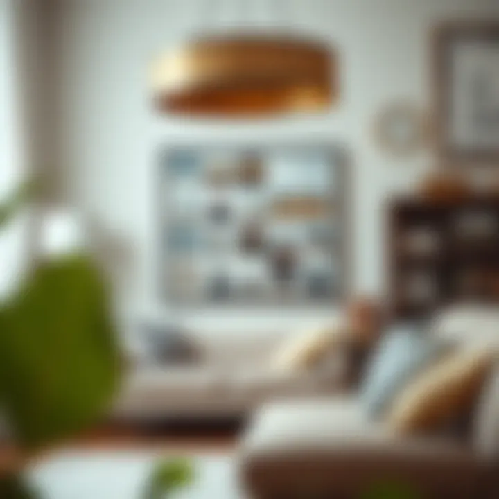 Stylish Interior with 13 Photo Collage Frame Stylish interior showcasing a well-placed 13 photo collage frame