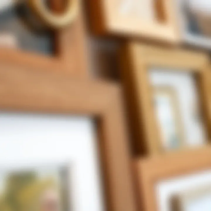 Materials Used in 13 Photo Collage Frames Close-up of various materials used in 13 photo collage frames