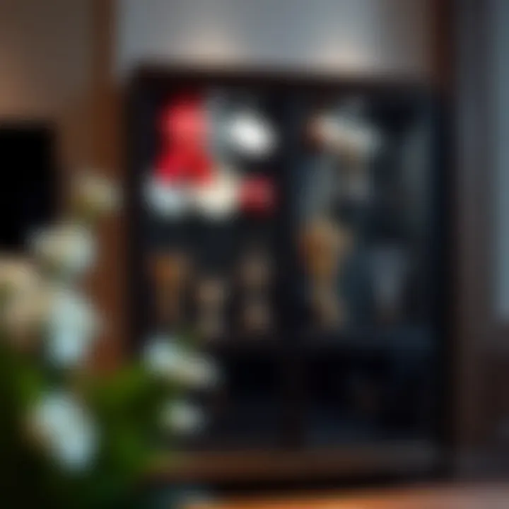 Customized Trophy Case with Various Awards Customized trophy case with various awards