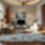 Elegant living room with area carpet enhancing the decor