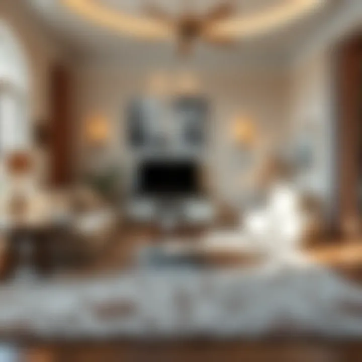 Elegant living room with area carpet enhancing the decor