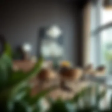 Contemporary Dining Setting with a Bangalore Table Stylish contemporary dining setting featuring a Bangalore table