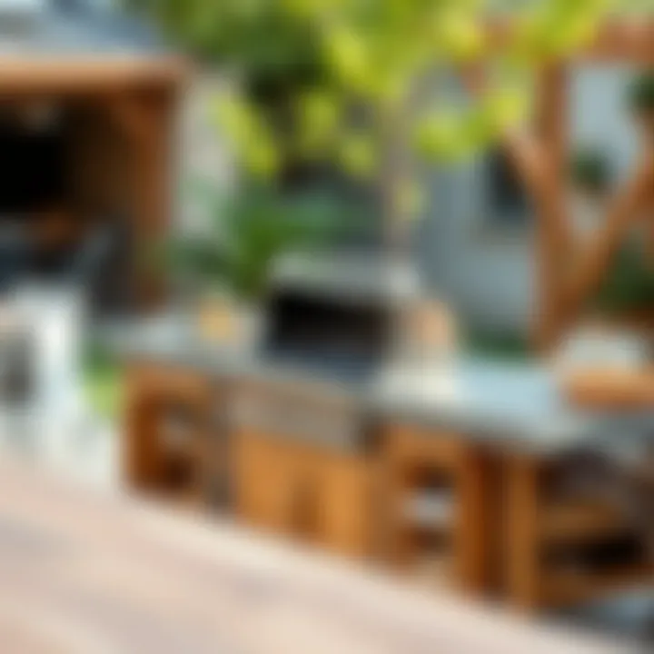 Customized features of a barbecue island to suit different tastes