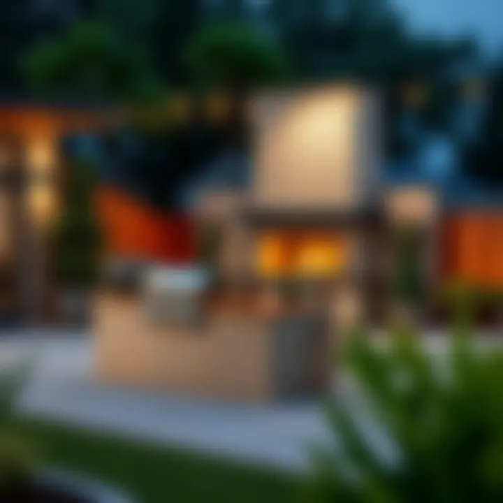 A stylish barbecue island layout showcasing an elegant design