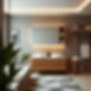 Contemporary wall cabinet blending with decor